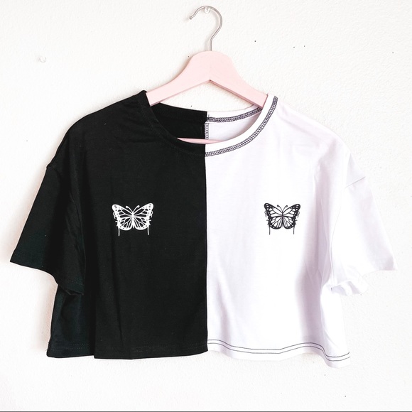 Two Tone J Fashion Unzzy Crop Top S - Picture 4 of 6